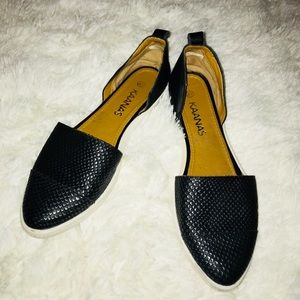 KAANAS Black& White leather Flats